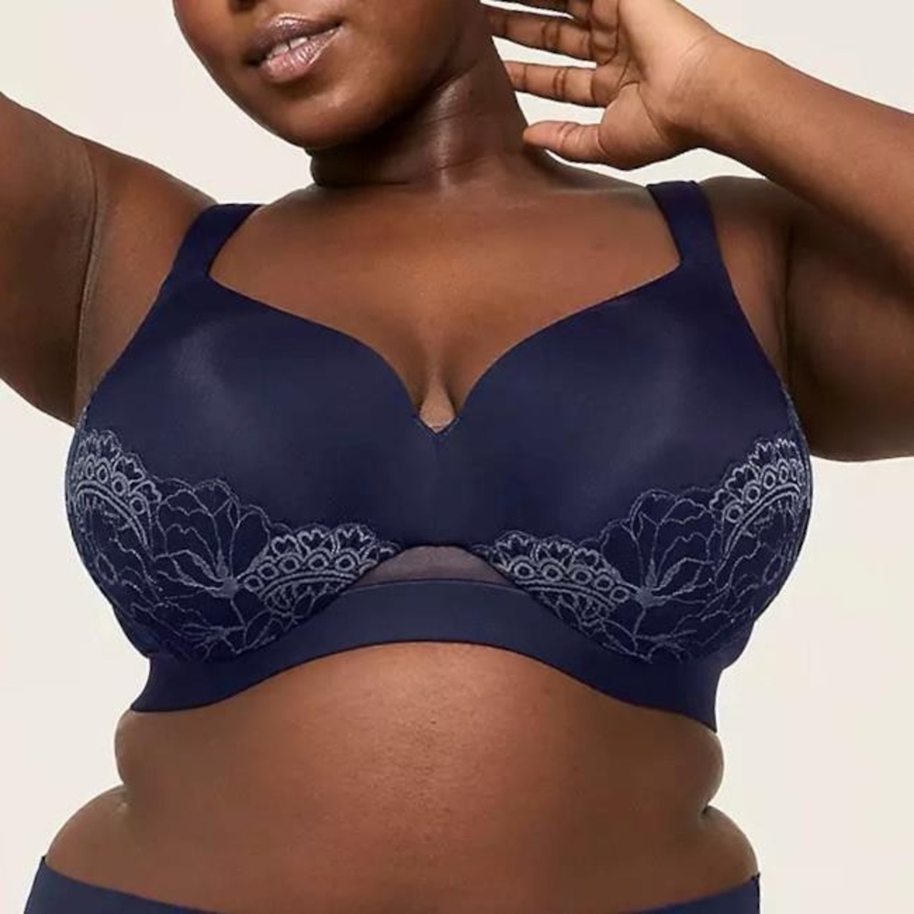 Cacique 42G Navy Blue Lace Bra NWT